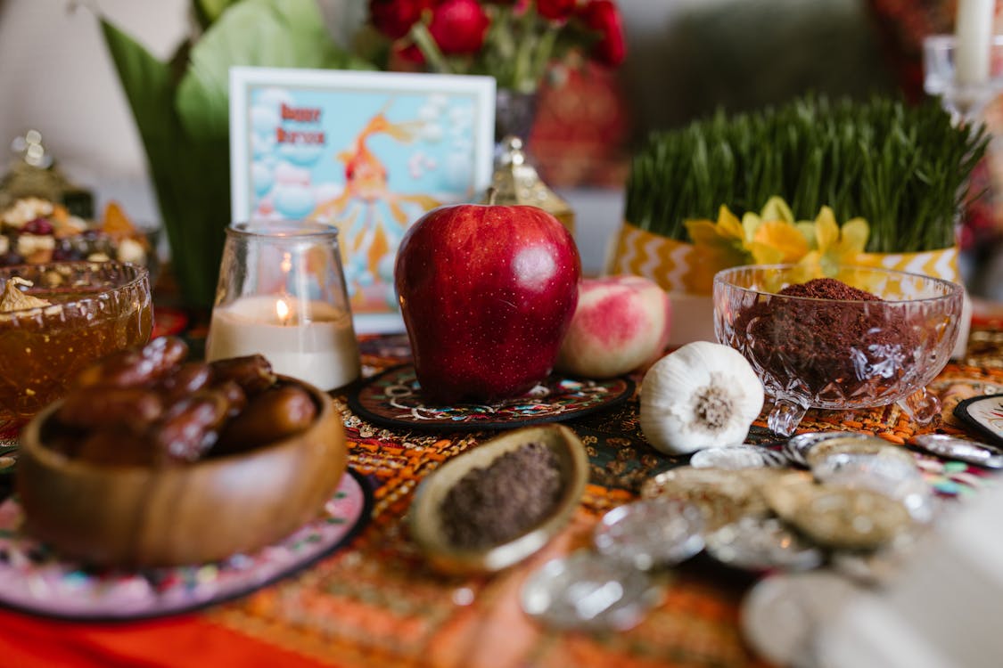 Free Traditional Food And Table Setting On Persian New Year Stock Photo