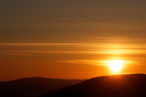 山岳, 日没の無料の写真素材