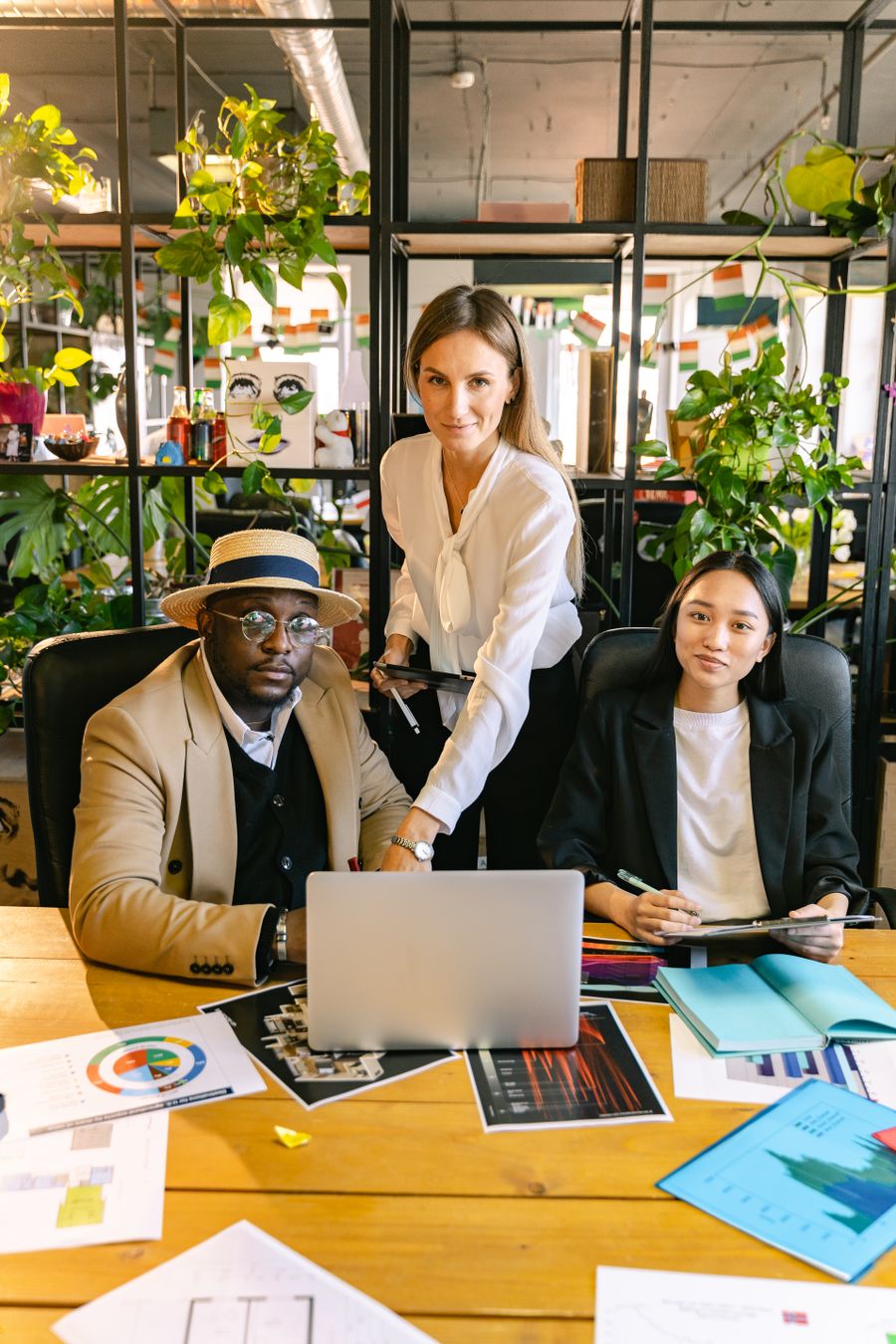 Professional team working together in a modern office