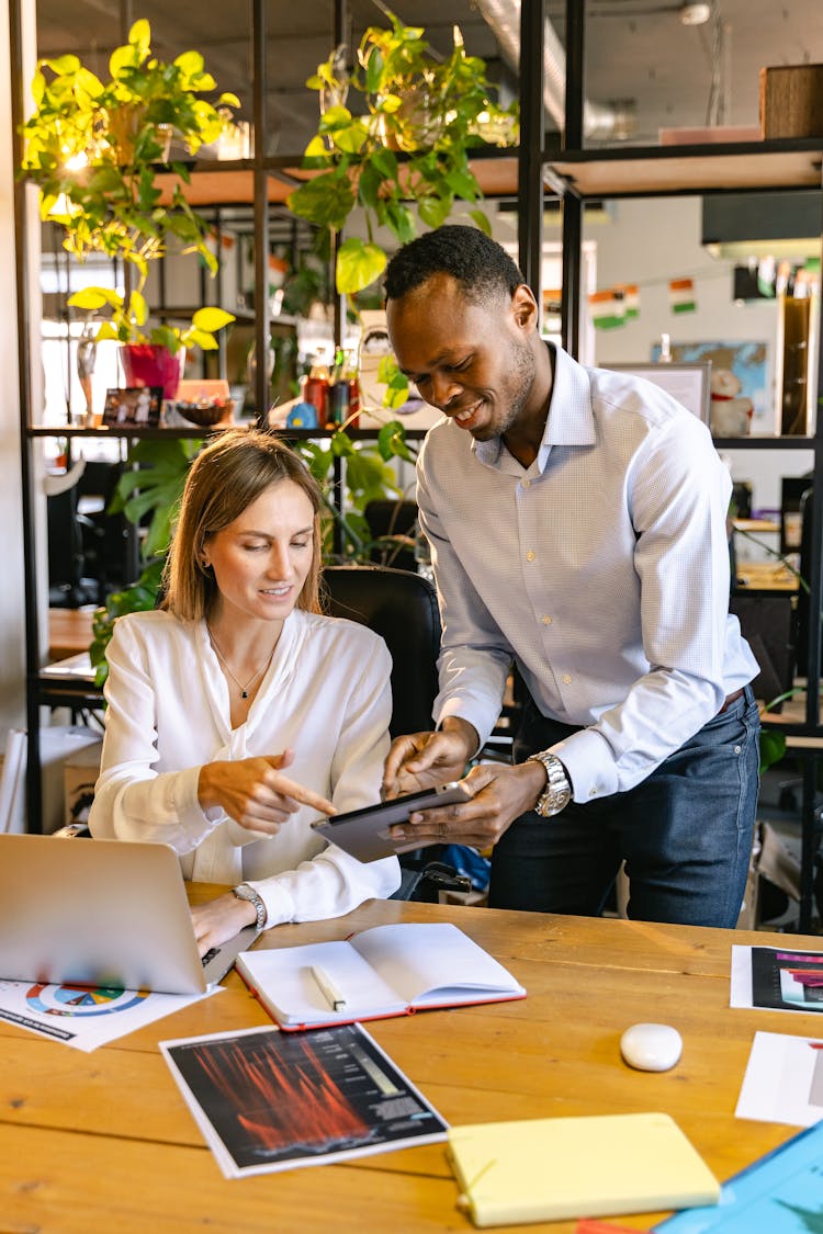 Employees Having Business Discussion