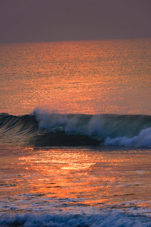 Free Ocean Waves during Sunset Stock Photo