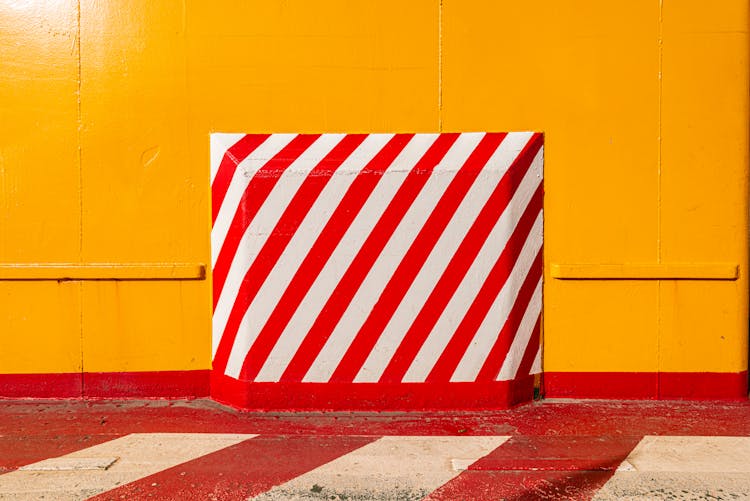 Red And White Stripes On Wall