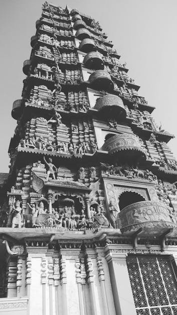 Free stock photo of black and white, temple