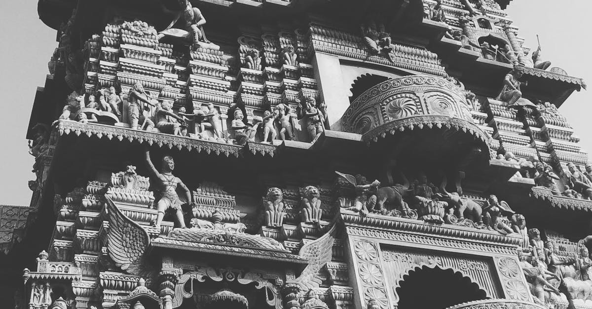 Free stock photo of black and white, temple
