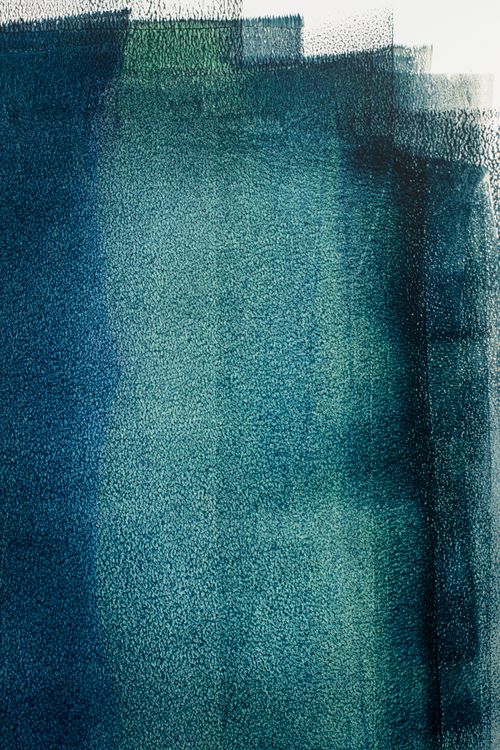 Free Deep blue and green textured abstract painting on canvas with a serene feel. Stock Photo