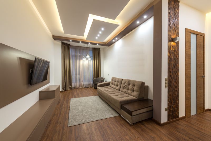 POP Ceiling Design Centered Around a Statement Chandelier
