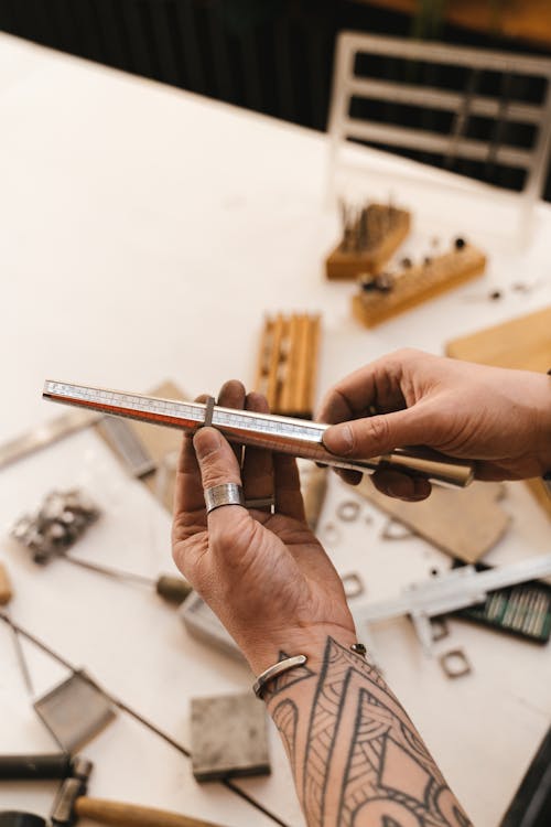 Close-up of Man Crafting a Ring 