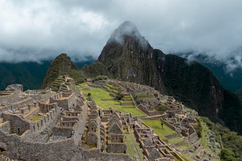 A High Angle Shot of a Machu Picchu