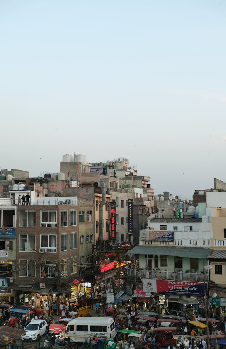 Aerial Photography Of City Buildings In New Delhi, India