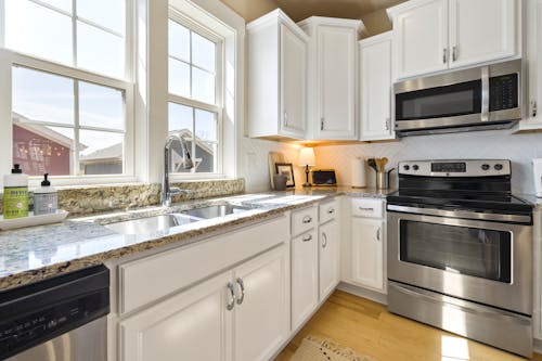 Free Kitchen Interior with Appliances Stock Photo