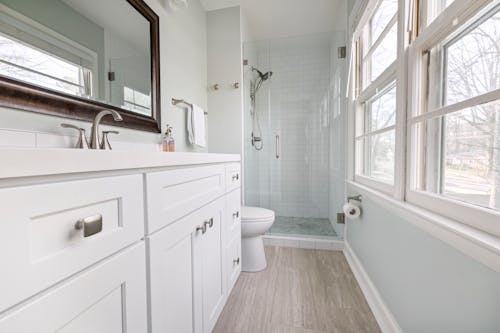 A Modern Shower Room with Glass Door