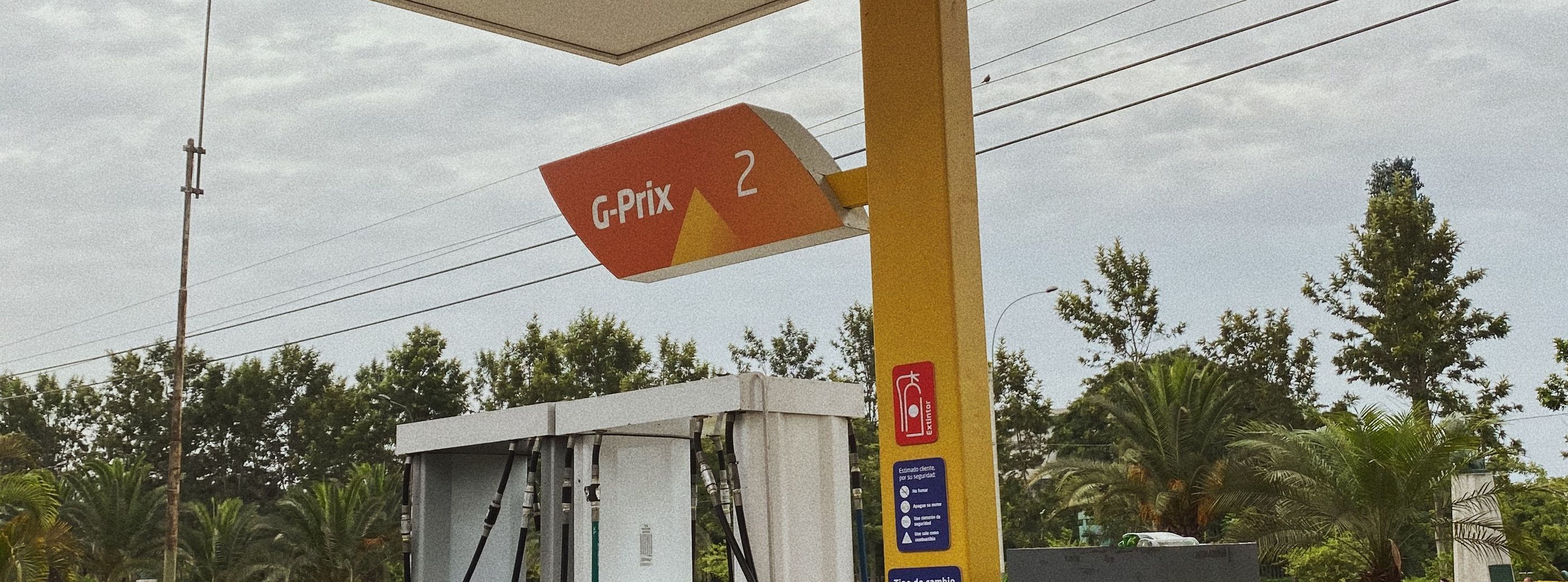 Gas pumps at a commercial gas station