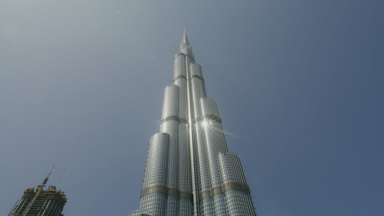 Burj Khalifa Tower Under Blue Sky