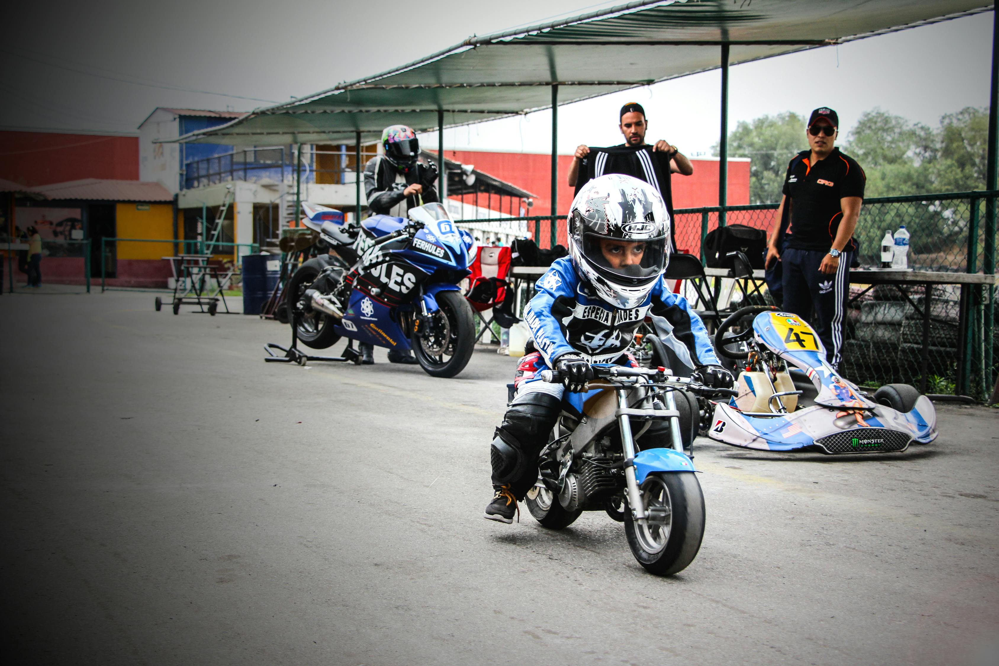 Free stock photo of kid, motorcycle, racing