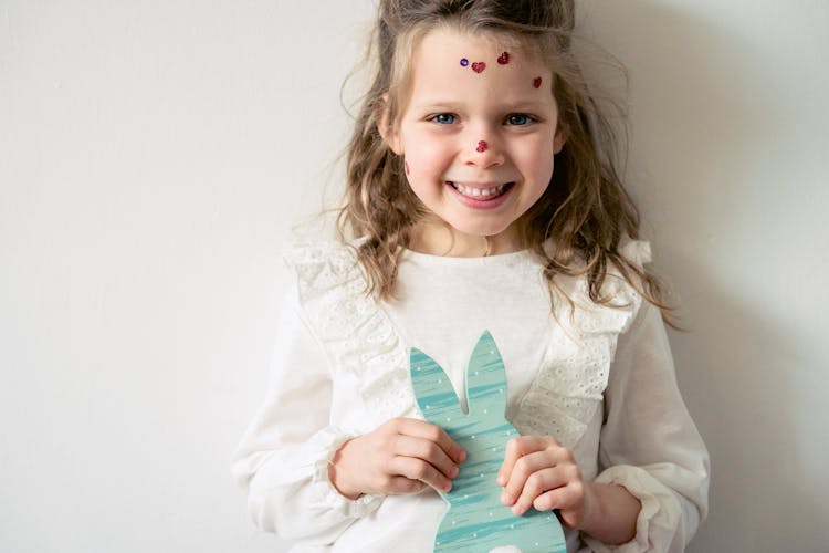 Happy Girl With Bunny Decoration