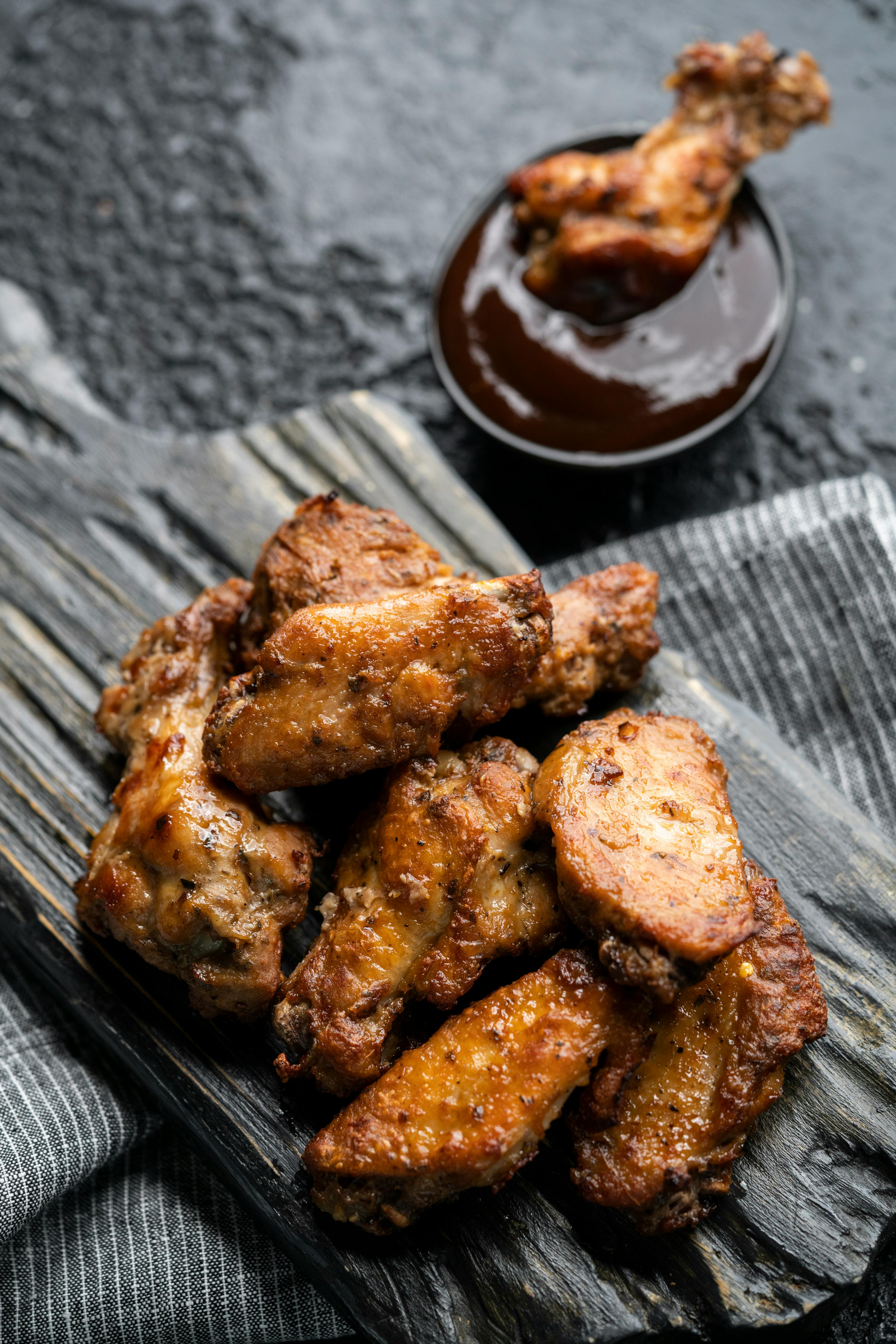 BBQ chicken wings with dipping sauce — Murrells Inlet