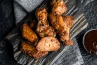 Fried Chicken on Black Tray