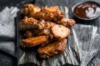 Grilled Meat on Black Wooden Table