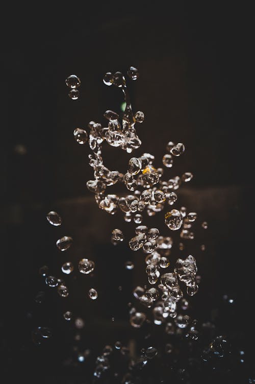 Free Water Drops on Black Background Stock Photo