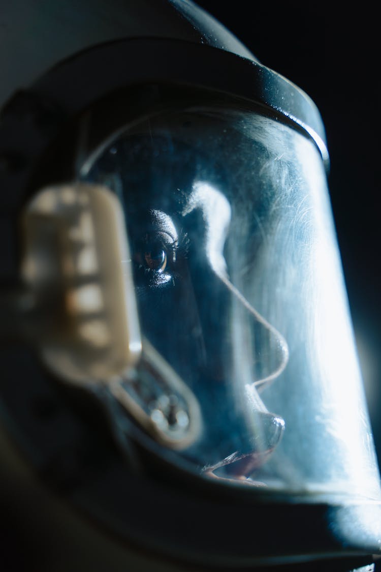 Face Of An Astronaut With Helmet In Close Up Photography