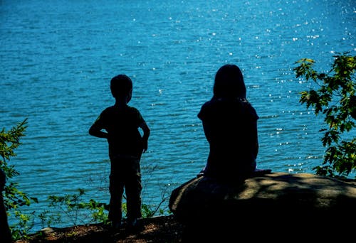 Free stock photo of blue water, children, contemplate