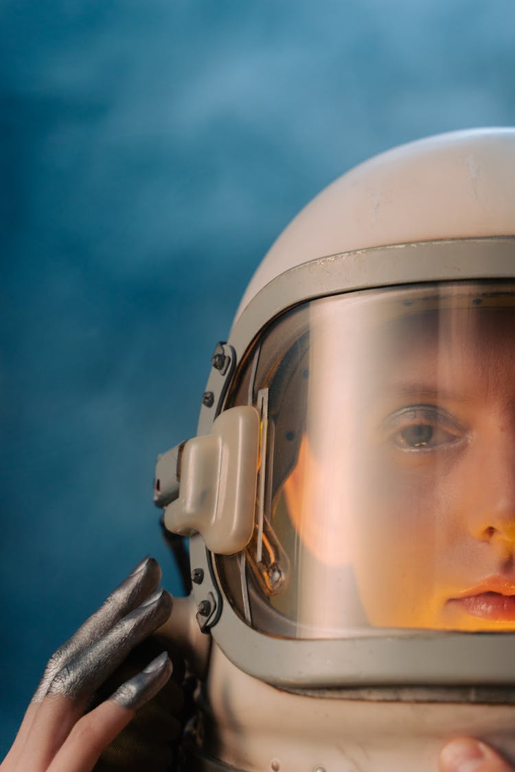 Woman Wearing Brown Helmet