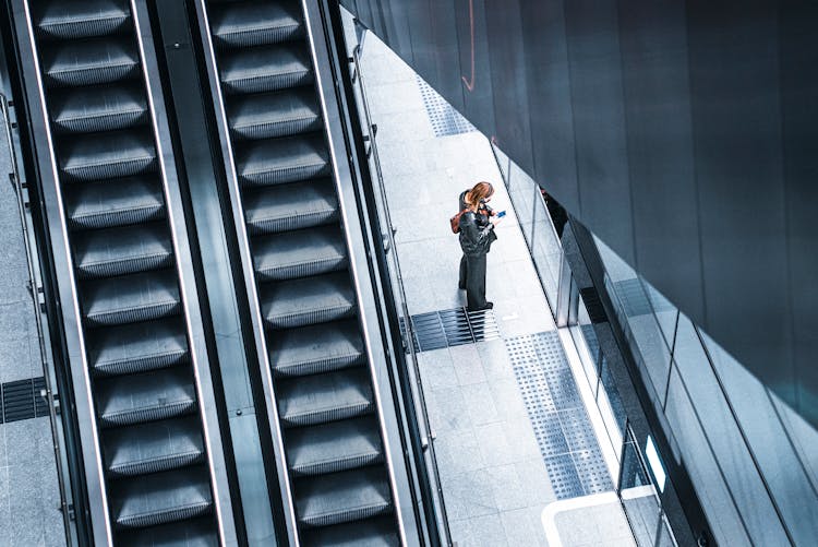 Woman On Subway Station