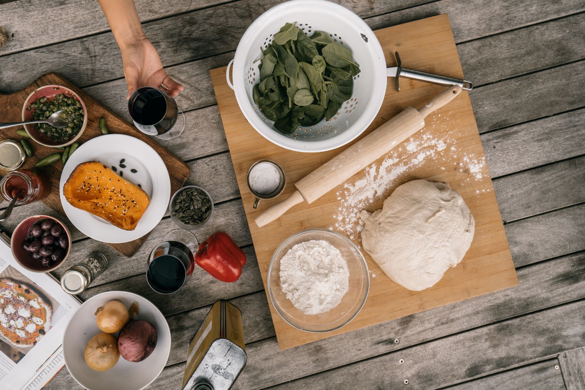 Golden fried panelle topped with creamy ricotta and olives