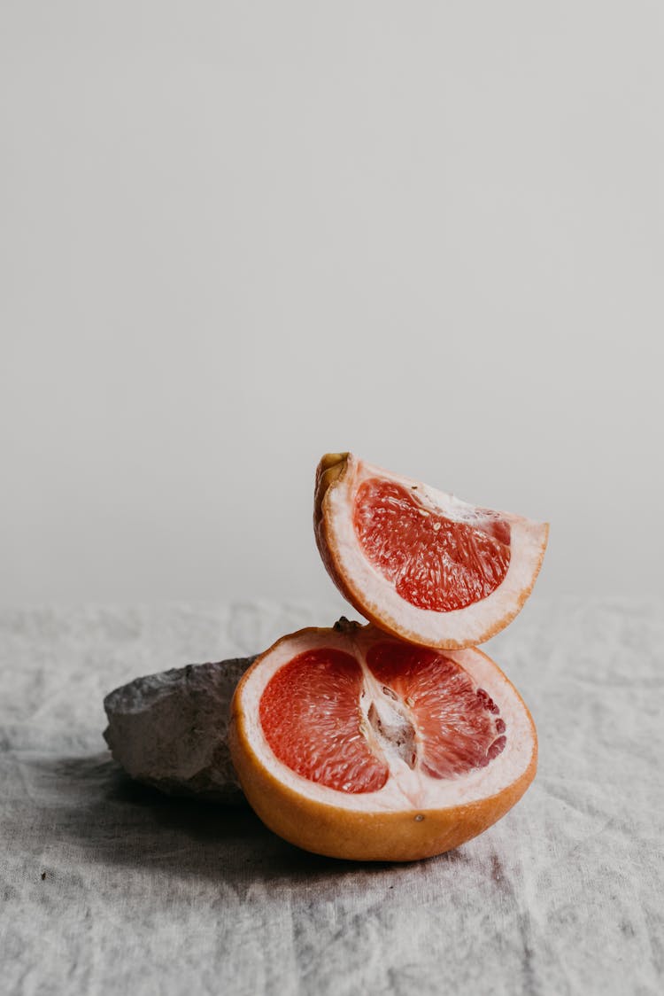 Close-Up Shot Of Slices Of Pomelo