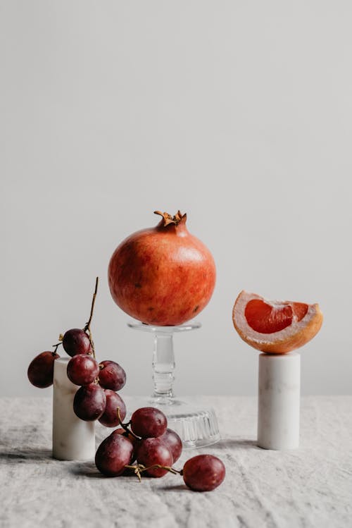 Fresh Fruits on White Textile