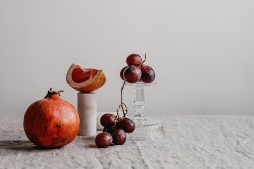 Kostnadsfri bild av färska frukter, glas objekt, granatäpple