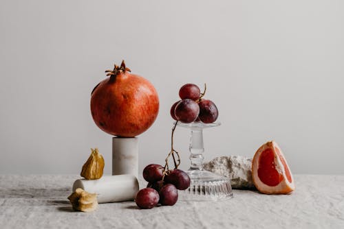 Kostnadsfri bild av färska frukter, glas objekt, granatäpple