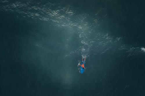 Drone Shot of a Man Surfing