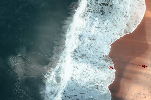 Бесплатное стоковое фото с Аэрофотосъемка, вид сверху, волны