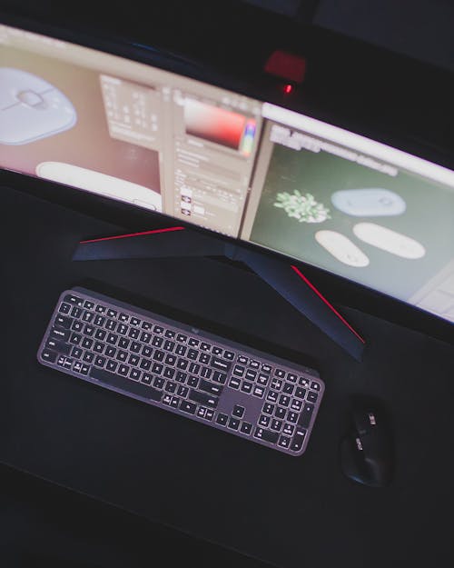 Overhead Shot of a Computer Setup