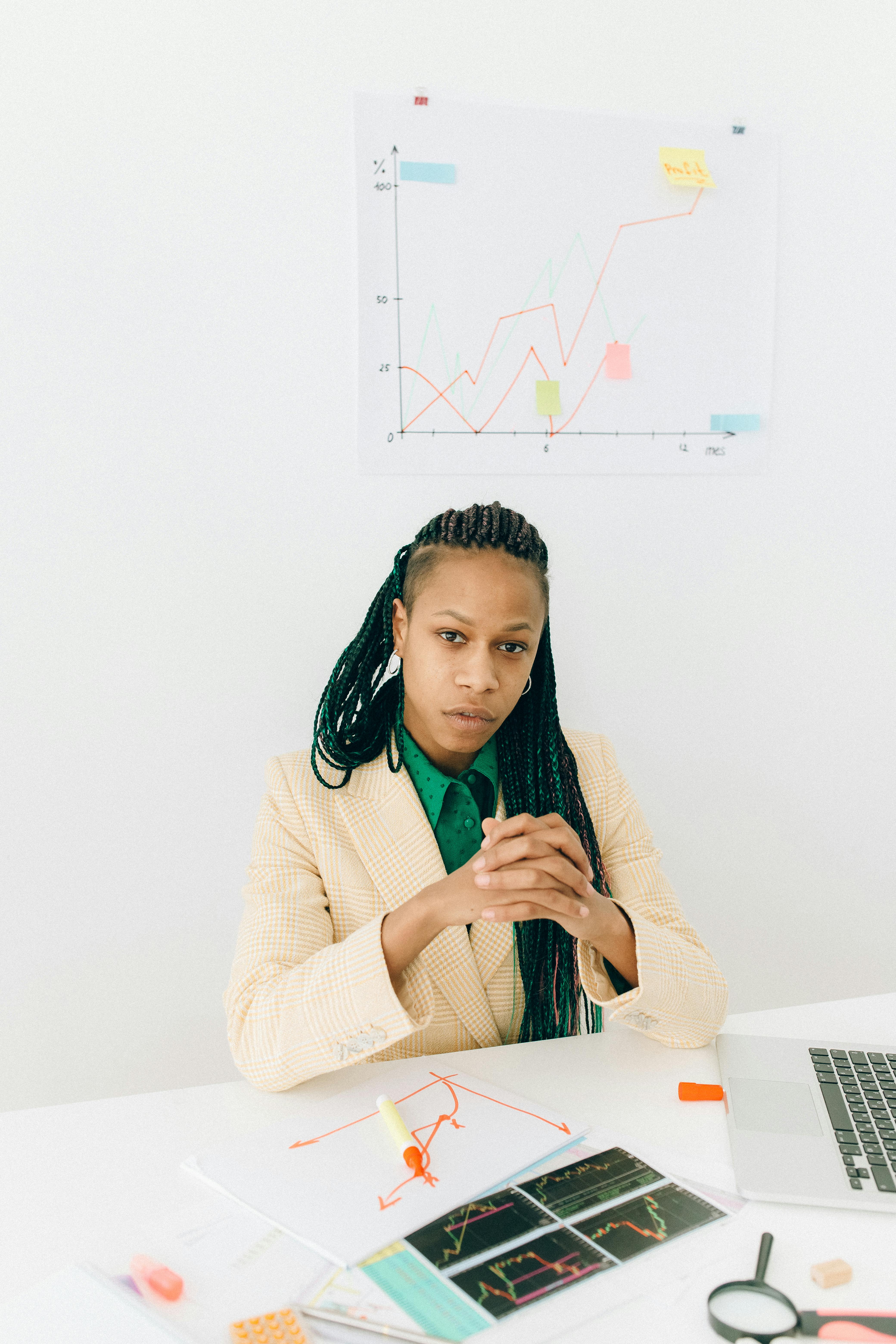 photo of a businesswoman with braided hair