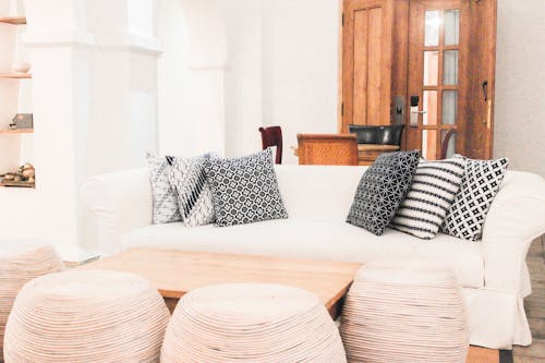 Free A Throw Pillows on the Couch Stock Photo