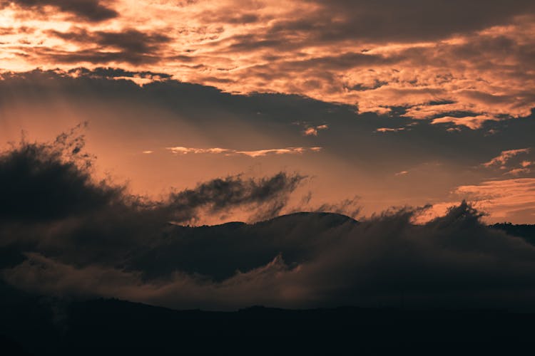 Pink Sunset Above Mountains