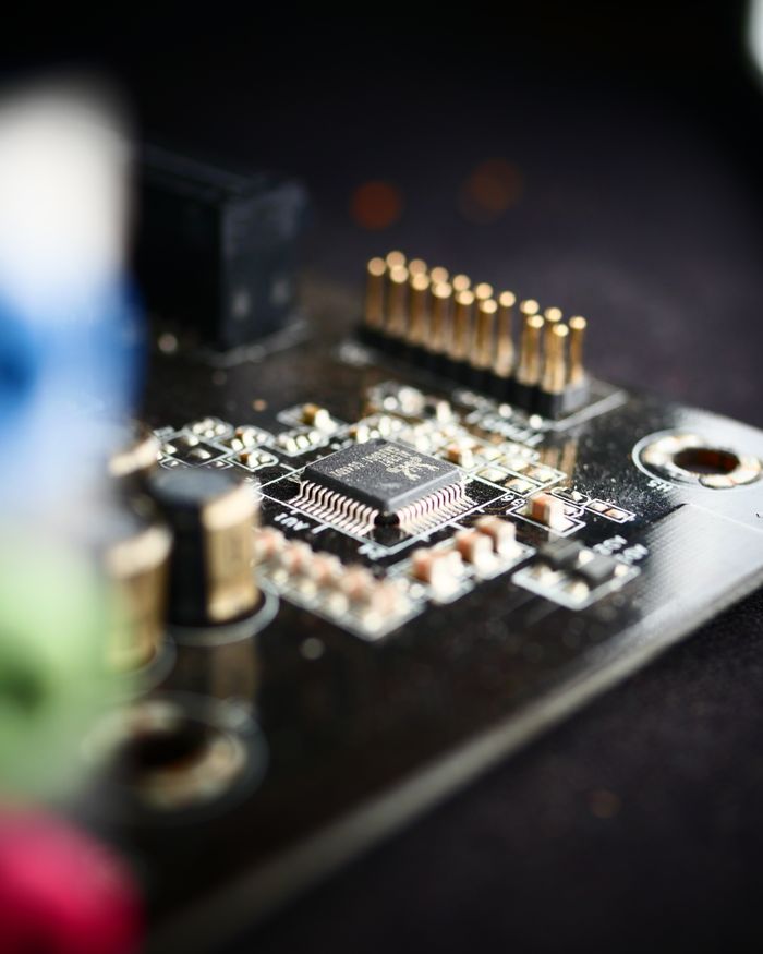 Close-up of an appliance control board with electronic components Close-up of an appliance control board with electronic components