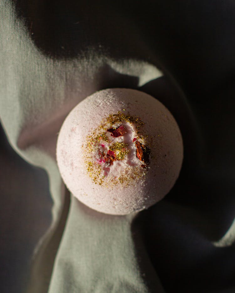 Aromatic Bath Bomb Placed On Cloth