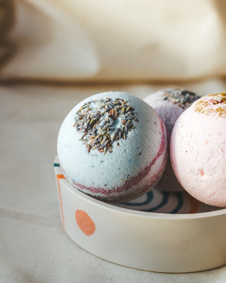 Multicolored Aromatic Bath Bombs In Bowl