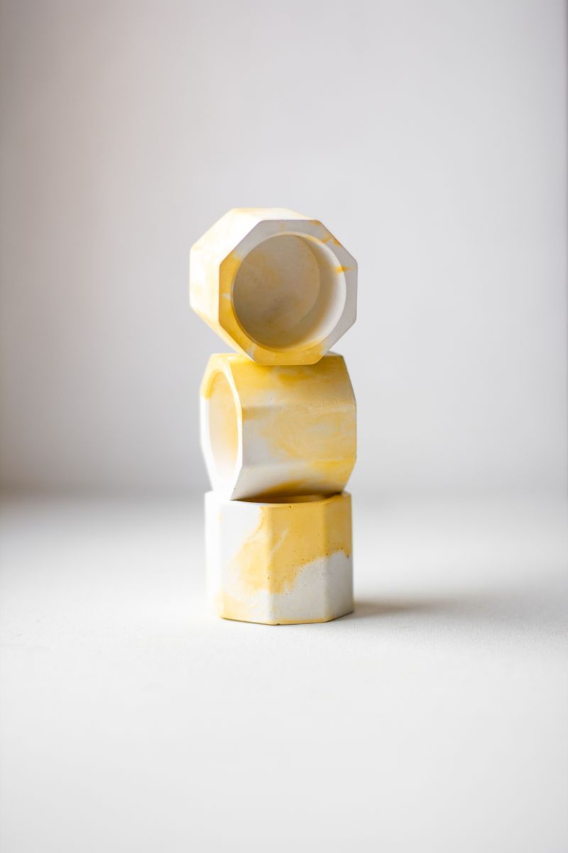 Geometric handmade candle holders