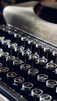 Detailed view of classic Imperial typewriter keys with a vintage feel and nostalgic charm.