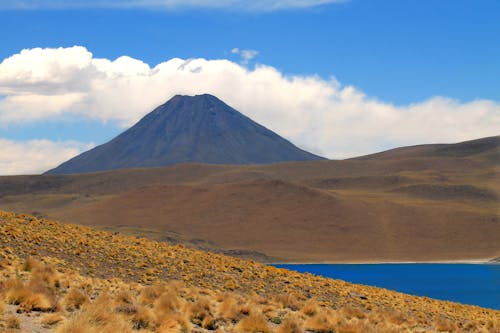 Free A Volcano Under Blue Sky in Calama, Anfotagasta, Chile Stock Photo