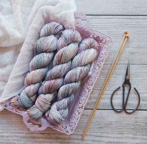 
A Close-Up Shot of Knitting Essentials