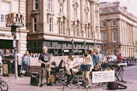 A Band Performing on a Street