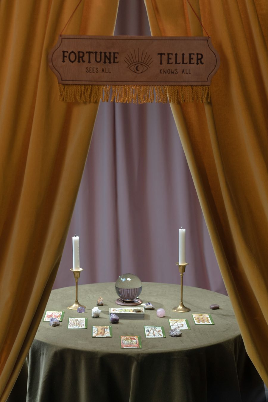Vedic astrology birth chart reading with tarot cards and crystal ball