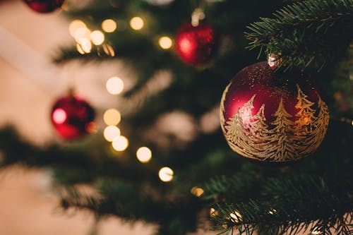 Free Christmas Tree With Baubles Stock Photo