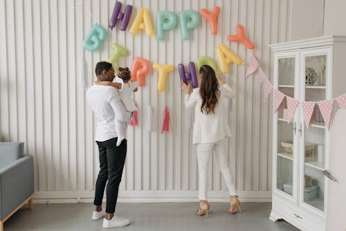 Free 
A Family Preparing for a Birthday Celebration Stock Photo