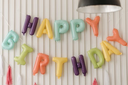 Free Balloon Letters Spelling Happy Birthday  Stock Photo